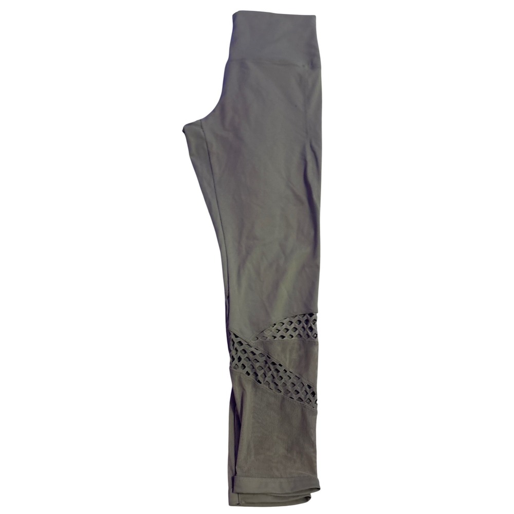 PINK Victoria's Secret Ultimate Olive Green Mesh Cutout Leggings Size Medium